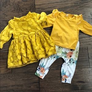 Little girl mustard bundle